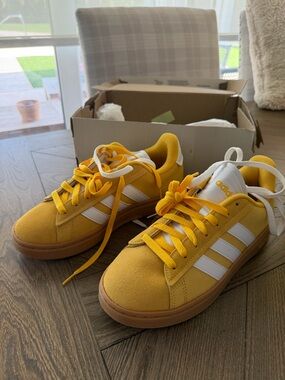 adidas Yellow and White Low-Top Sneakers